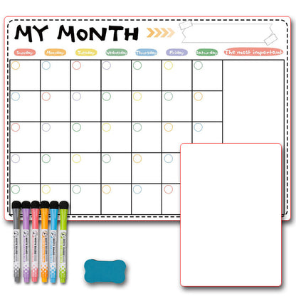 Weekly And Monthly Schedule Refrigerator Pasted With Magnetic Soft White Board