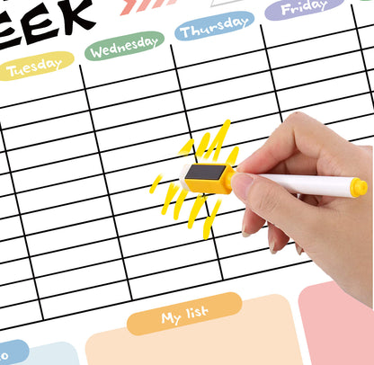 Weekly And Monthly Schedule Refrigerator Pasted With Magnetic Soft White Board