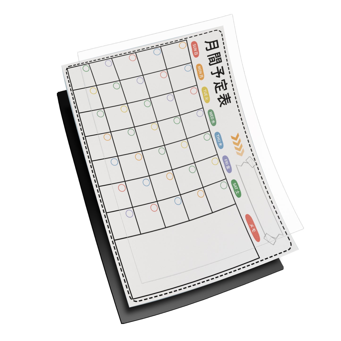 Weekly And Monthly Schedule Refrigerator Pasted With Magnetic Soft White Board