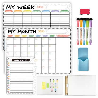 Weekly And Monthly Schedule Refrigerator Pasted With Magnetic Soft White Board