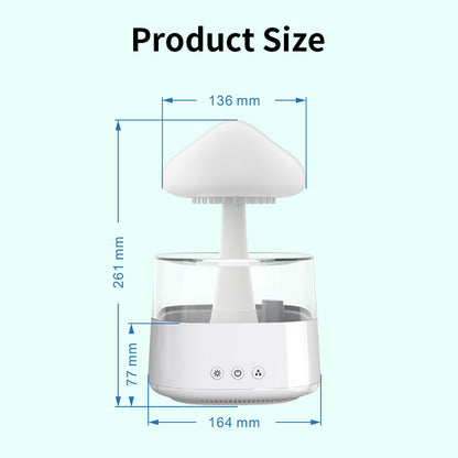 New Arrival Rain Cloud Humidifier Rain Drip Aromatherapy Essential Oil Air Diffuser 450ml 7 Colors Mushroom Humidifier