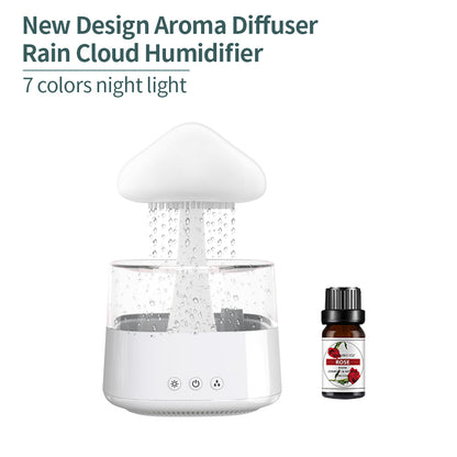 New Arrival Rain Cloud Humidifier Rain Drip Aromatherapy Essential Oil Air Diffuser 450ml 7 Colors Mushroom Humidifier