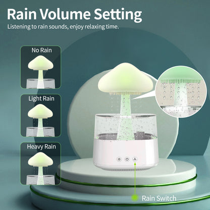 New Arrival Rain Cloud Humidifier Rain Drip Aromatherapy Essential Oil Air Diffuser 450ml 7 Colors Mushroom Humidifier